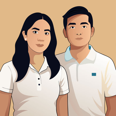 Couple Wearing Matching Basic White Polo Shirts for a Casual and Comfortable Occasion