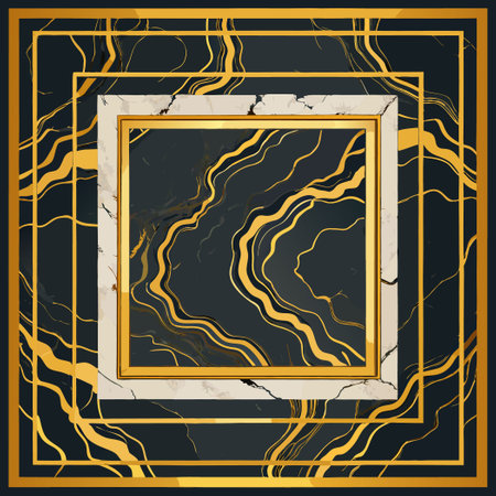 Elegant Marble Textured Backdrop Frame with Swirlsのイラスト素材