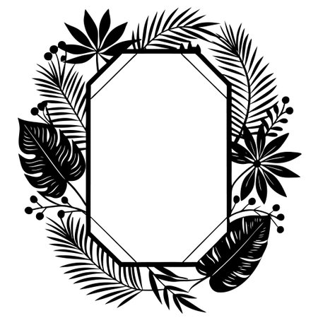 **** Minimalist Botanical Frames: Delicate Foliage for Nature-Inspired Designsのイラスト素材
