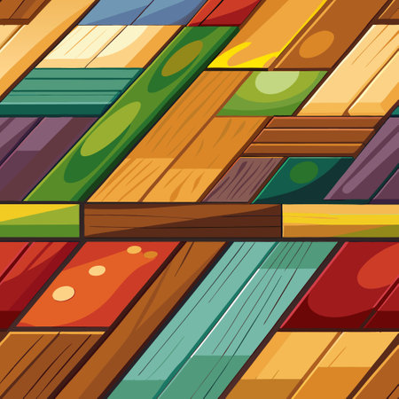 Texture-Rich Mixed Wooden Flooring Unveiling a Unique and Stylish Patternのイラスト素材