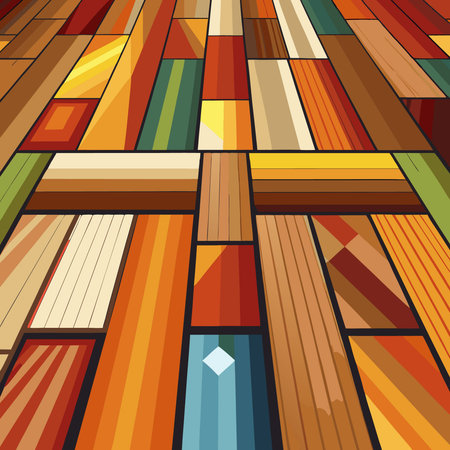 Exquisite Mixed Wooden Flooring in Various Shades and Textures
