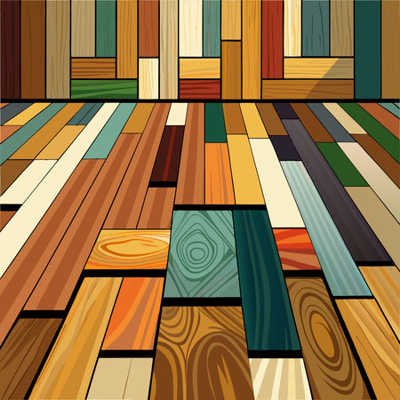 Premium Mixed Wooden Flooring with Rich Natural Textures and Tonesのイラスト素材