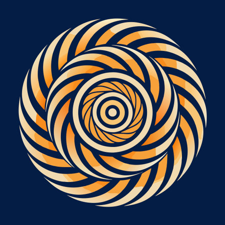 Intricate Modern Spiral Pattern in Stylish Hues for Contemporary Home Decorのイラスト素材