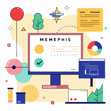 Modern Memphis Design Project Presentation Template Wallpaperのイラスト素材