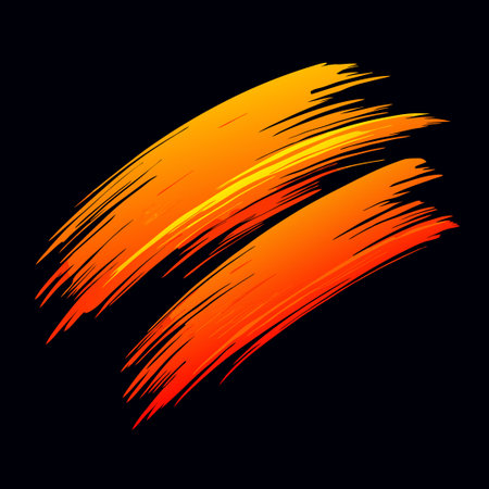 Vibrant Neon Orange Brush Strokes on an Abstract Backgroundのイラスト素材
