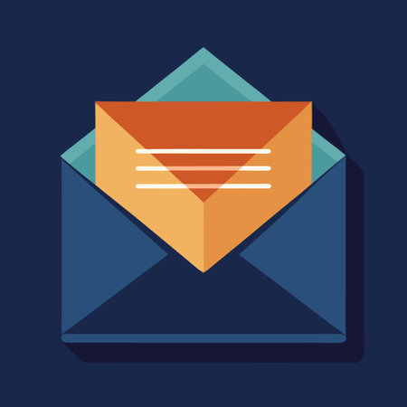 Vector Mockup of a Blank Paper Envelope with Subtle Detailsのイラスト素材