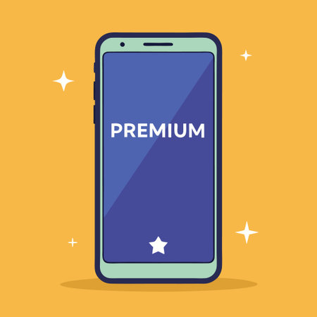 Sleek and Sophisticated: Premium Mobile Phone Screen Mockup Templateのイラスト素材