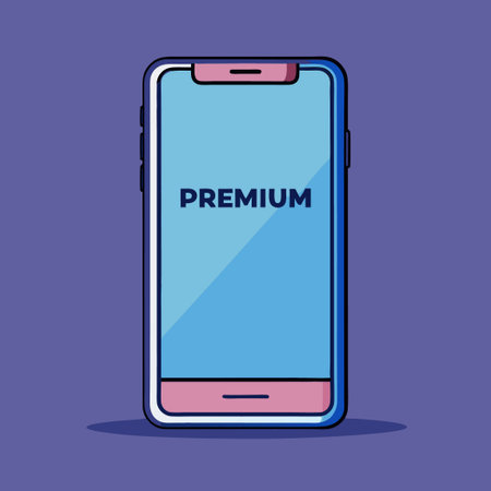 Premium Ultra-Realistic Mobile Phone Screen Mockup Template in Elegant Settingのイラスト素材