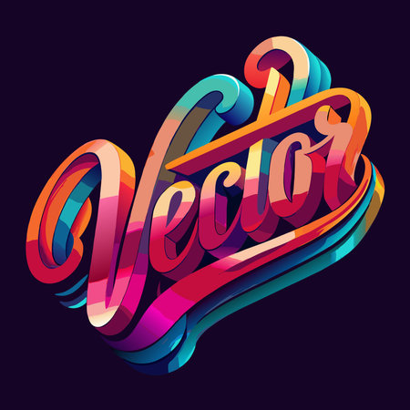 Vibrant Gradient Typography: A Playful and Enchanting Visual Delightのイラスト素材
