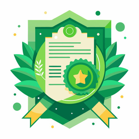 Modern Professional Award Certificate Template in Green and Blackのイラスト素材