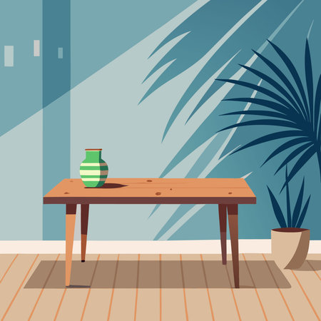 Empty Wooden Table on a Concrete Backdrop for Product Photographyのイラスト素材