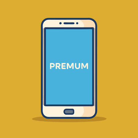 Premium Mockup Template for Displaying Mobile Phone Screens on a Realistic Backgroundのイラスト素材
