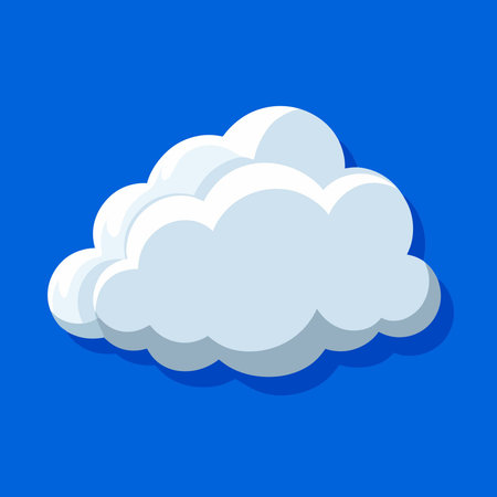 Vector Set of Realistic Blue-Tinted Clouds on a Neutral Backgroundのイラスト素材
