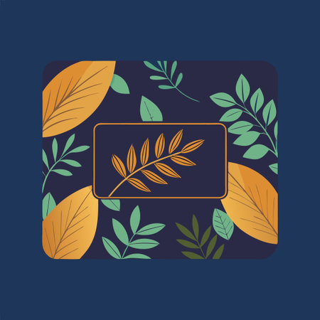 Premium Quality Card Mockup Featuring a Verdant Leaf Designのイラスト素材