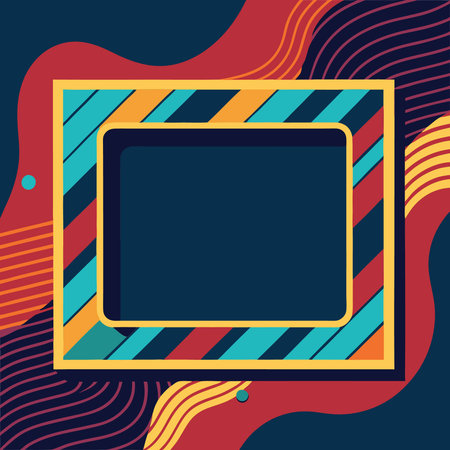 Geometric Elegance: Rectangle Frame on Abstract Canvasのイラスト素材