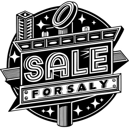 Vibrant Neon Sign Illuminating "SALE" in Bright Colorsのイラスト素材