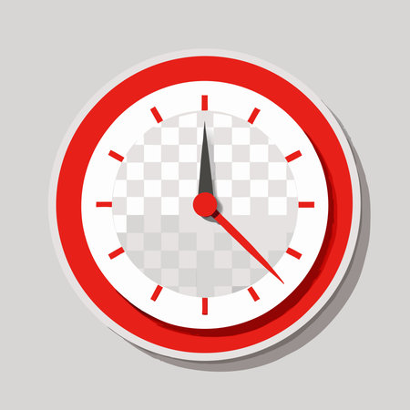 Classic Red and White Wall Office Clock with Roman Numerals