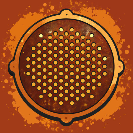 Grunge Background of Weathered Rusty Perforated Iron Plate