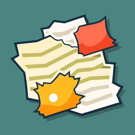 Collection of Ripped and Torn Paper Scraps with Adhesive Labelsのイラスト素材