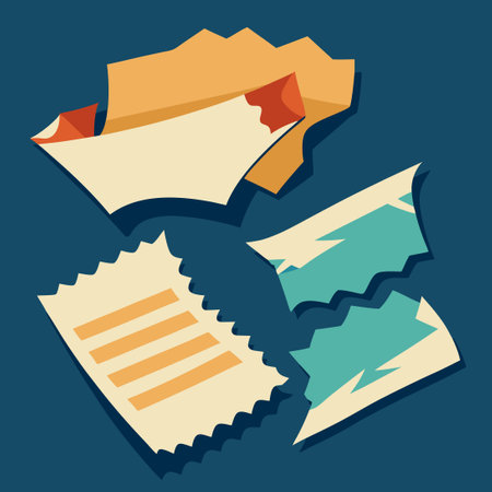 Vintage Collection of Torn and Ripped Paper Sheets with Stickersのイラスト素材