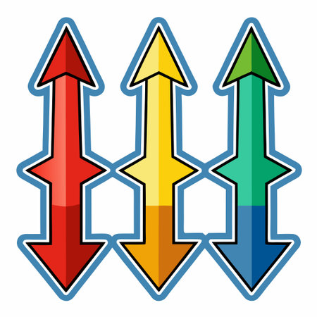 Vibrant Arrow Sticker Assortment for Multipurpose Use