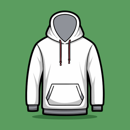 Effortless Style: Mockup of a Comfortable and Sporty White Hoodieのイラスト素材