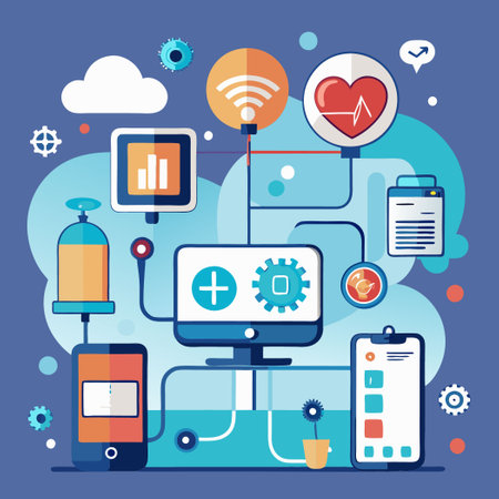 Advanced Smart Healthcare Technology Vector Illustrationのイラスト素材
