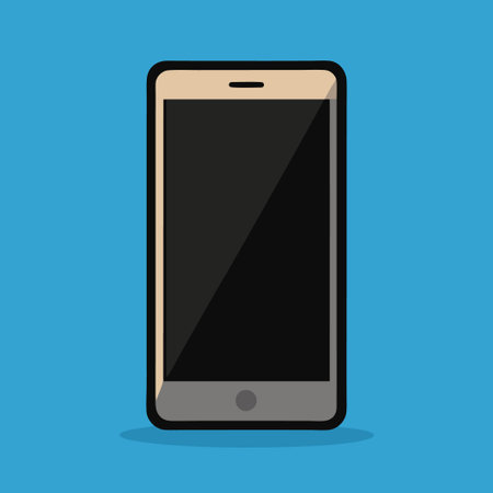 Innovative Futuristic Smartphone with Blank Black Screenのイラスト素材