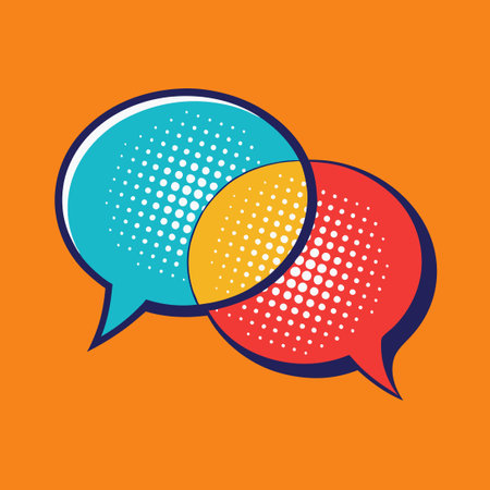 Halftone Speech Bubbles with Circular Gradient for Comic Book Artworkのイラスト素材