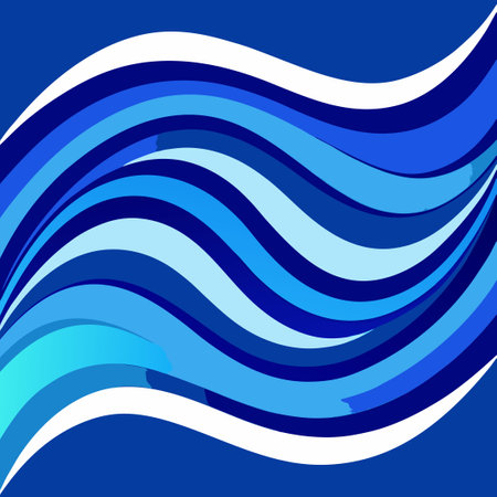 Abstract Background with Wavy Blue Lines and a Touch of Eleganceのイラスト素材