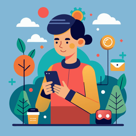 Capturing Life's Moments with a Smartphoneのイラスト素材