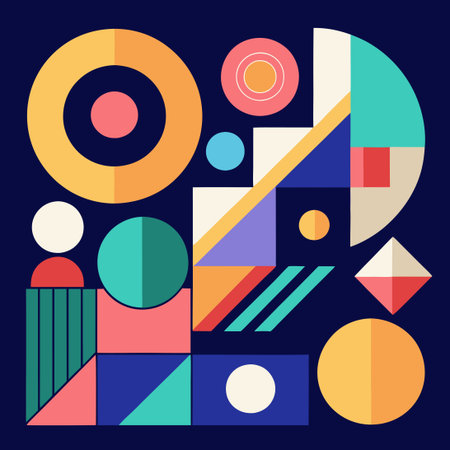 Vector Geometric Shapes Collection of Rectangles and Circles for Designのイラスト素材