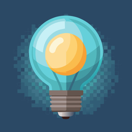 Realistic Translucent Light Bulb Floating in Isolated Darknessのイラスト素材