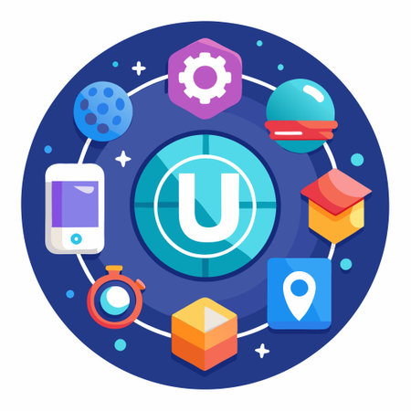 Comprehensive Vector Illustration Icon Concept for Universal UI Designのイラスト素材