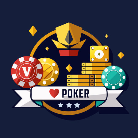 VIP Poker Luxury Horizontal Web Banner Set with Poker Chips and Golden Elementsのイラスト素材
