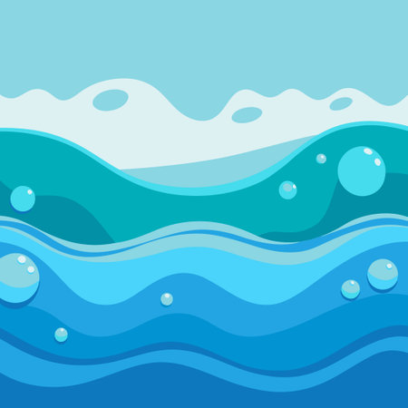 Azure Liquid Background with Transparency and Realistic Water Textureのイラスト素材