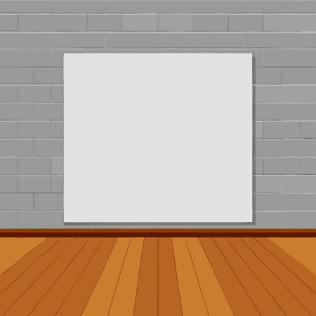 Pristine Interior with Smooth Concrete Wall and Rustic Wooden Floorのイラスト素材