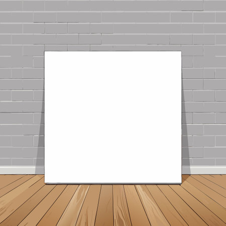 Serene Mockup of a White Wall and Wooden Floor in a Modern Homeのイラスト素材