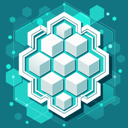 Minimalistic White Hexagonal Digital Abstract Background Design