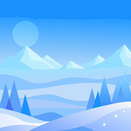 Wintery Gradient Background in Light Blue and White Huesのイラスト素材