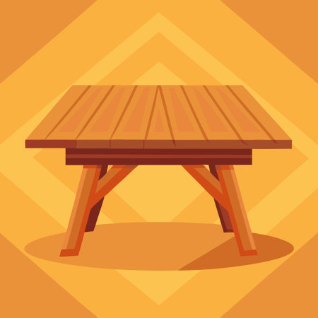 Wooden Table Product Display with Subtle Bokehのイラスト素材