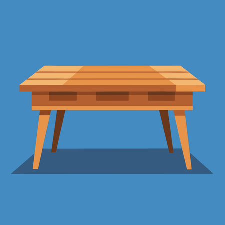 High-Quality Photograph of a Wooden Table in a Natural Setting for Product Displayのイラスト素材
