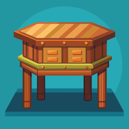 Rustic Wooden Table as a Product Display Background in a Photography Sessionのイラスト素材