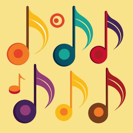 Comprehensive Collection of Music Note Icons for Creative Projectsのイラスト素材