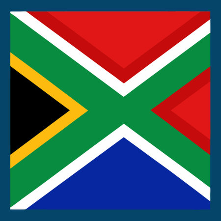 South Africa's National Symbol: Detailed Illustration of the South African Flag (2)のイラスト素材