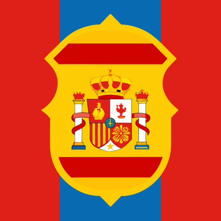 Intricate Illustration of the Vibrant Spanish Flag With Its Iconic Red and Yellow Stripesのイラスト素材