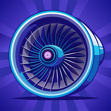 Retro Violet Blu Chrome Ring for Jet Engine Turbine