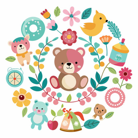 Playful Elements Collection: Decorative Childish Room Decorのイラスト素材