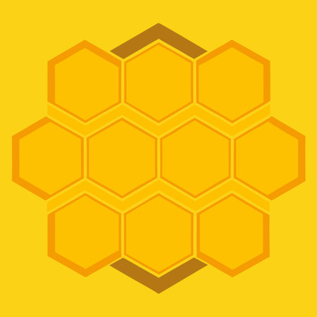 Vibrant Hexagonal Honeycomb Pattern with Text Overlay