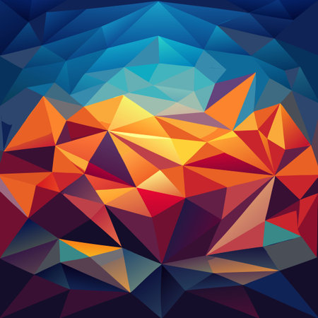 Captivating Low Poly Abstract Background in Vibrant Colors